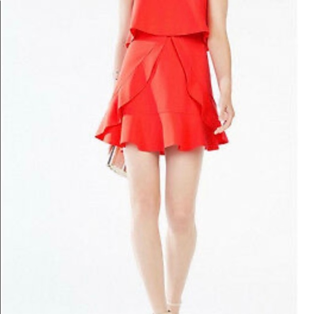 BCBG strapless ruffle dress in coral color 👗 - Picture 4 of 7